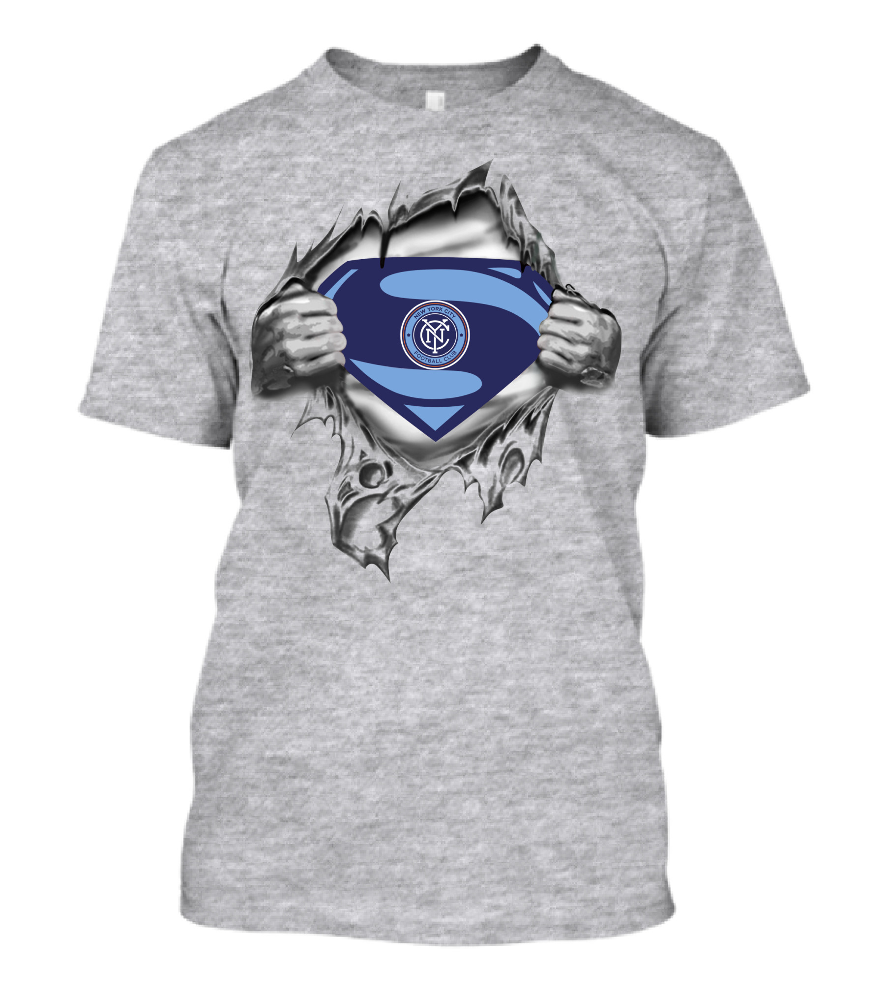 New York City Fc Superman Emblem Rip T-Shirt