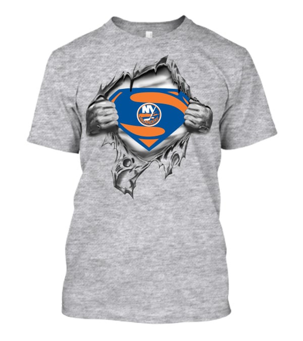 New York Islanders Superman Logo Tear Pullover T-Shirt