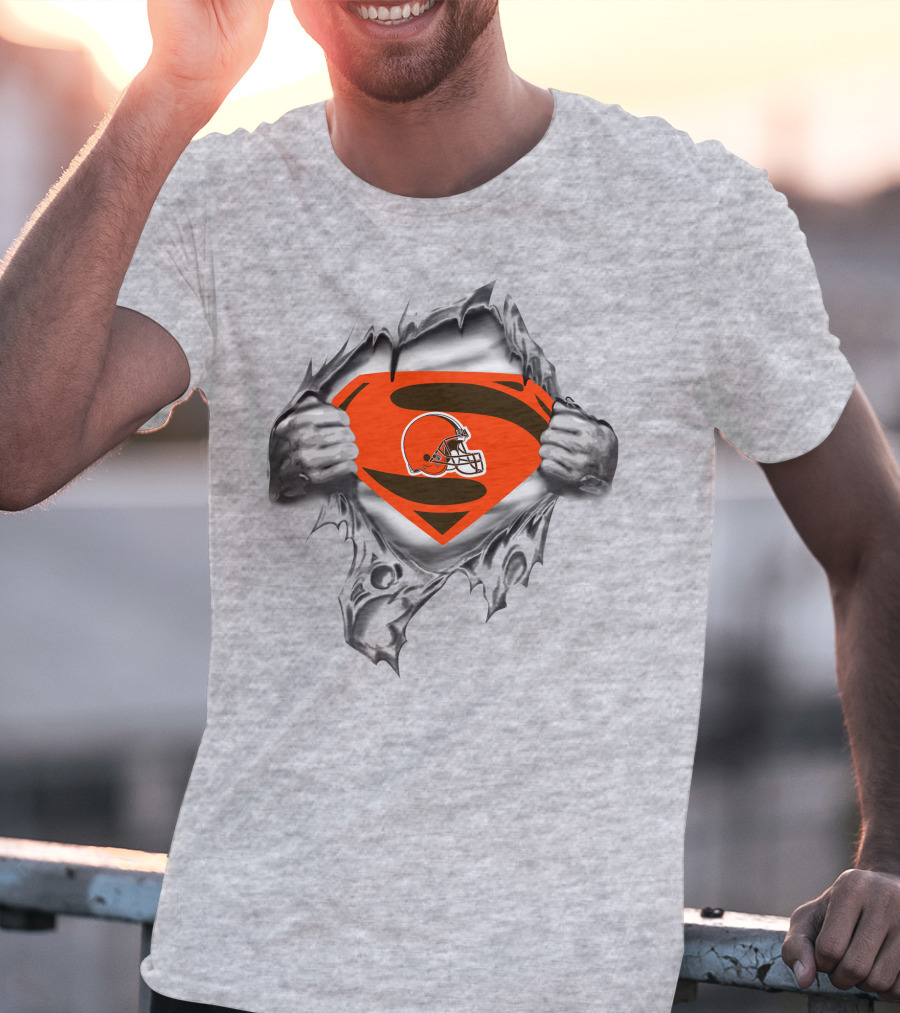 Cleveland Browns Superman Logo Rip T-Shirt