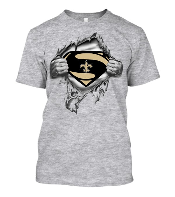 New Orleans Saints Logo Superman Shield Fleur-De-Lis T-Shirt