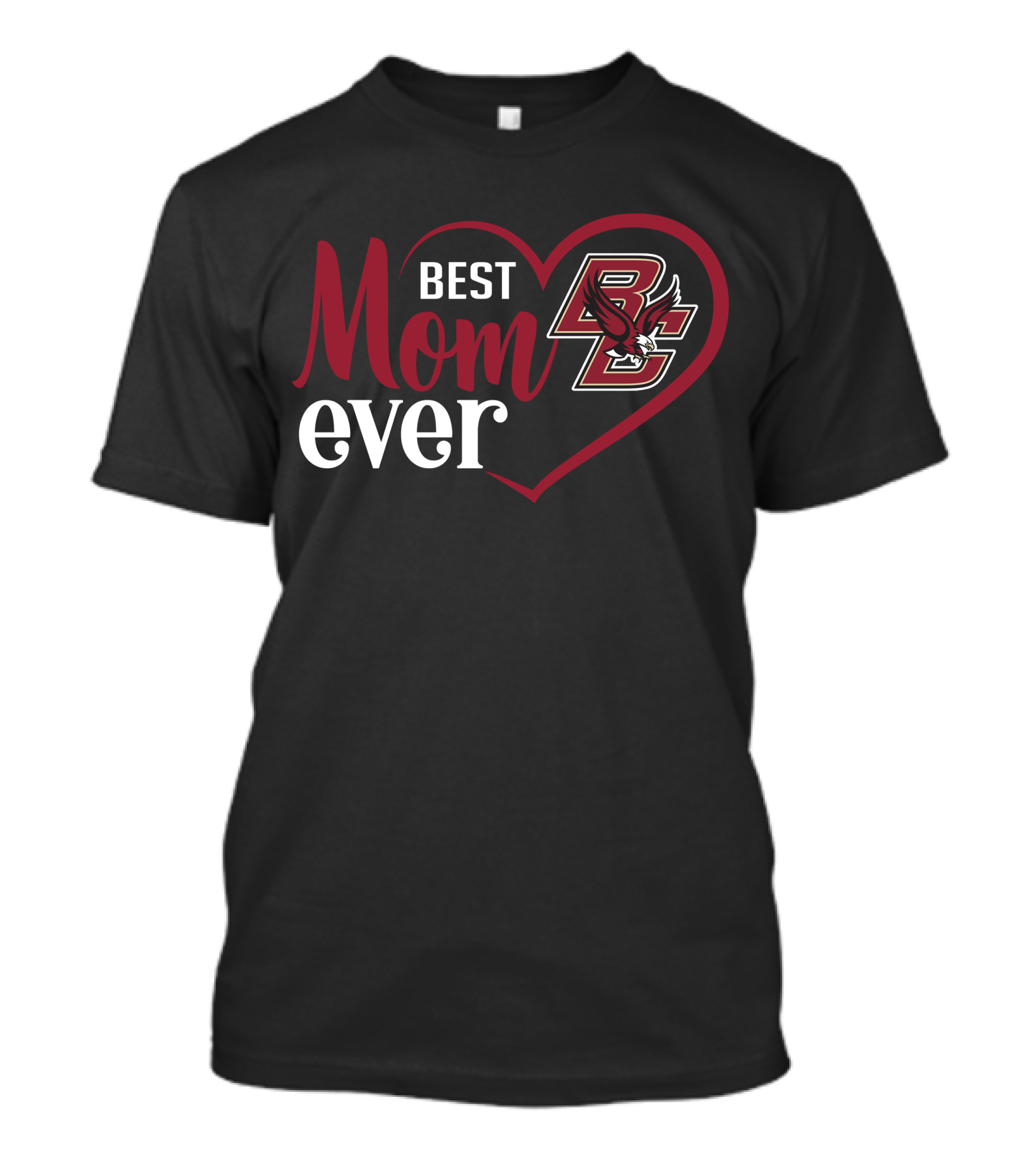 Best Mom Ever Boston College Eagles Bc Logo Heart T-Shirt
