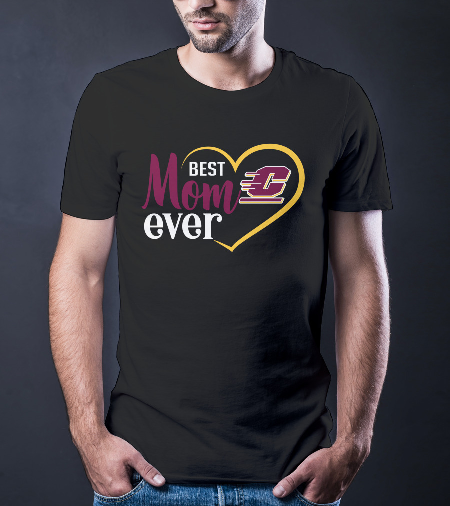 Central Michigan Chippewas Best Mom Ever Heart T-Shirt