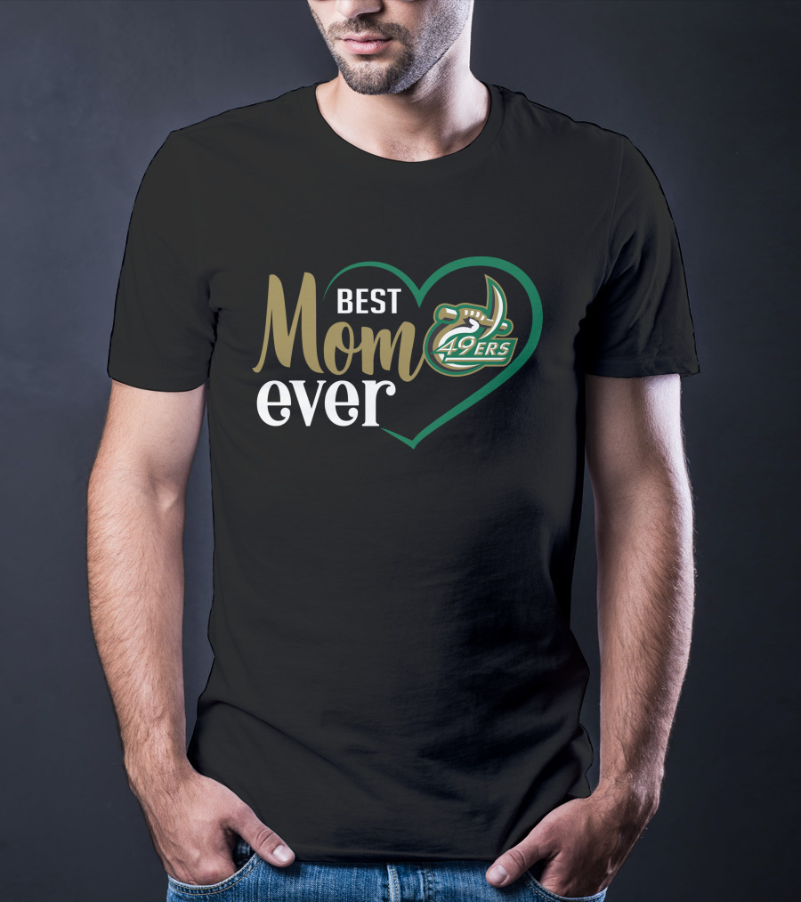 Charlotte 49ers Best Mom Ever Heart T-Shirt