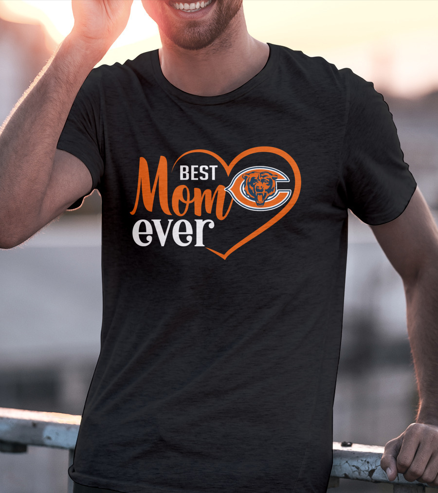 Chicago Bears Best Mom Ever Heart T-Shirt