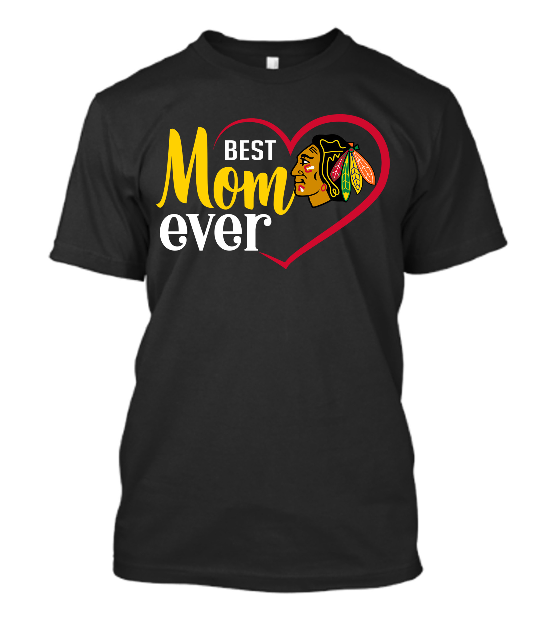 Chicago Blackhawks Best Mom Ever Heart T-Shirt