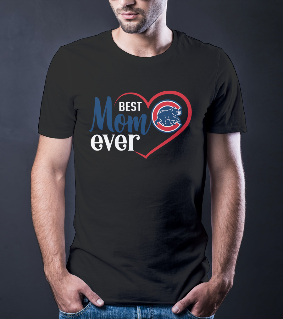 Chicago Cubs Best Mom Ever Heart T-Shirt