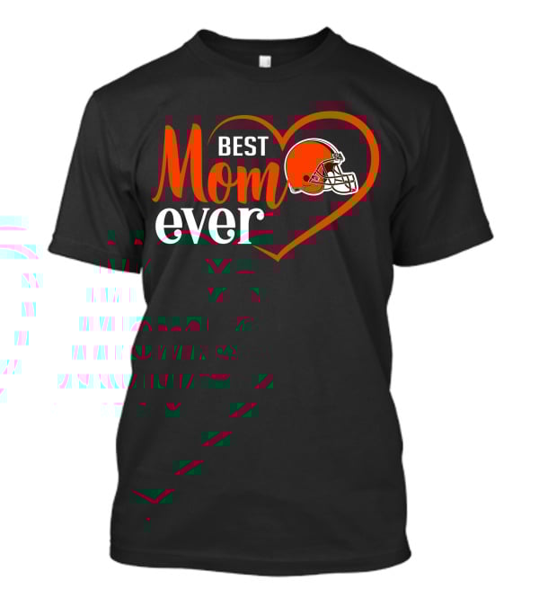 Cleveland Browns Best Mom Ever Heart Helmet T-Shirt