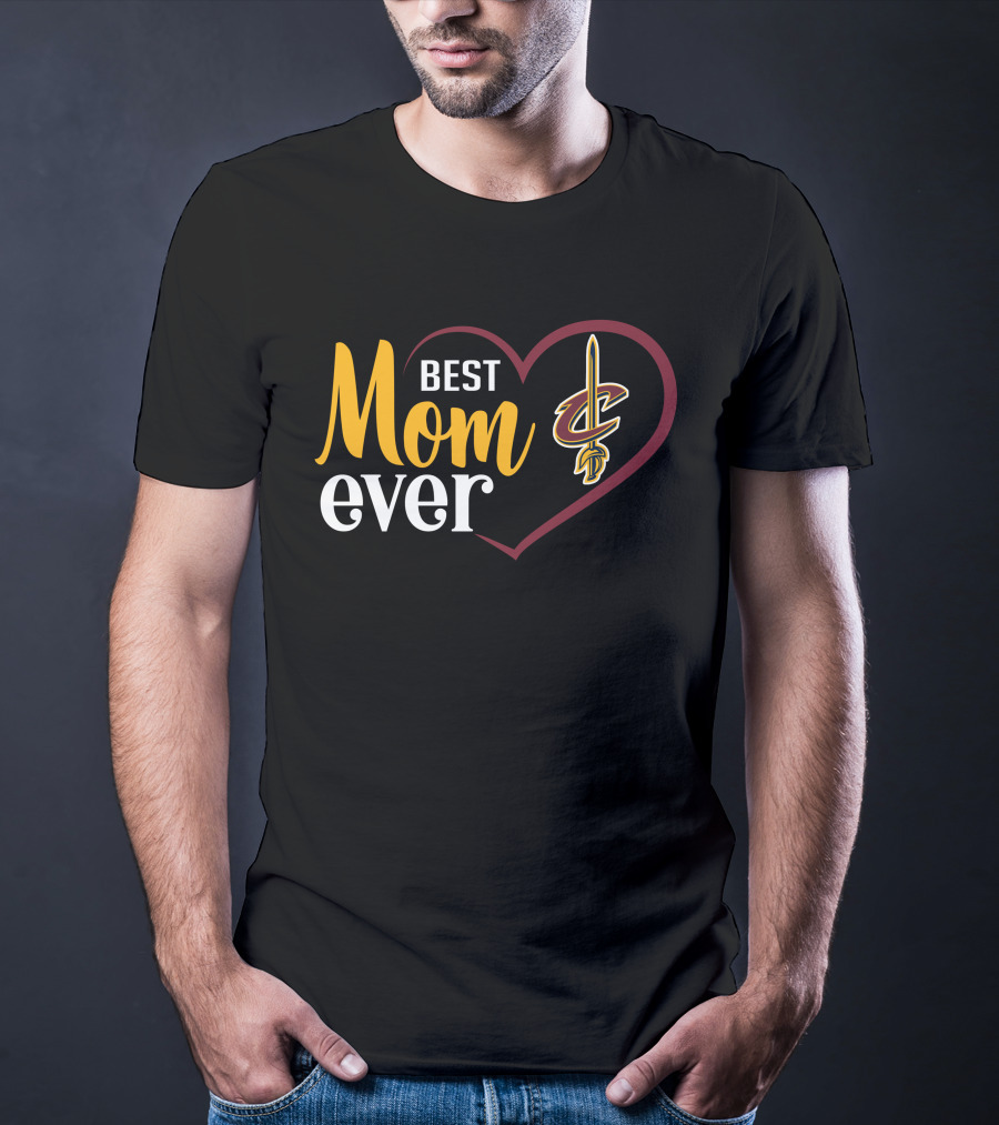 Cleveland Cavaliers Best Mom Ever Heart T-Shirt