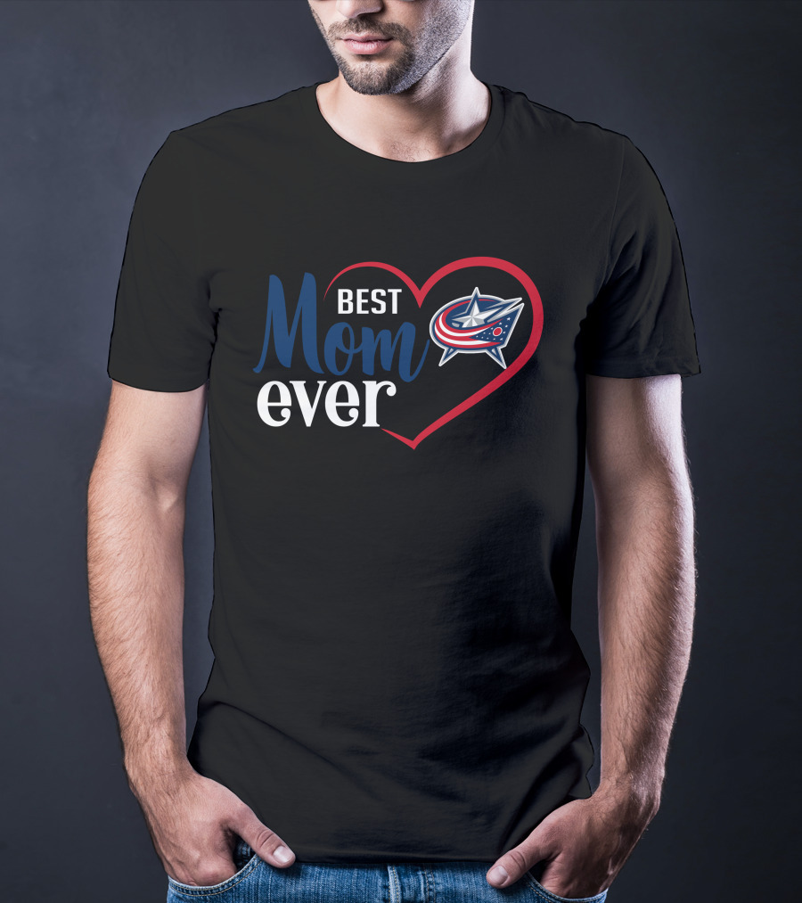 Columbus Blue Jackets Heart Best Mom Ever T-Shirt
