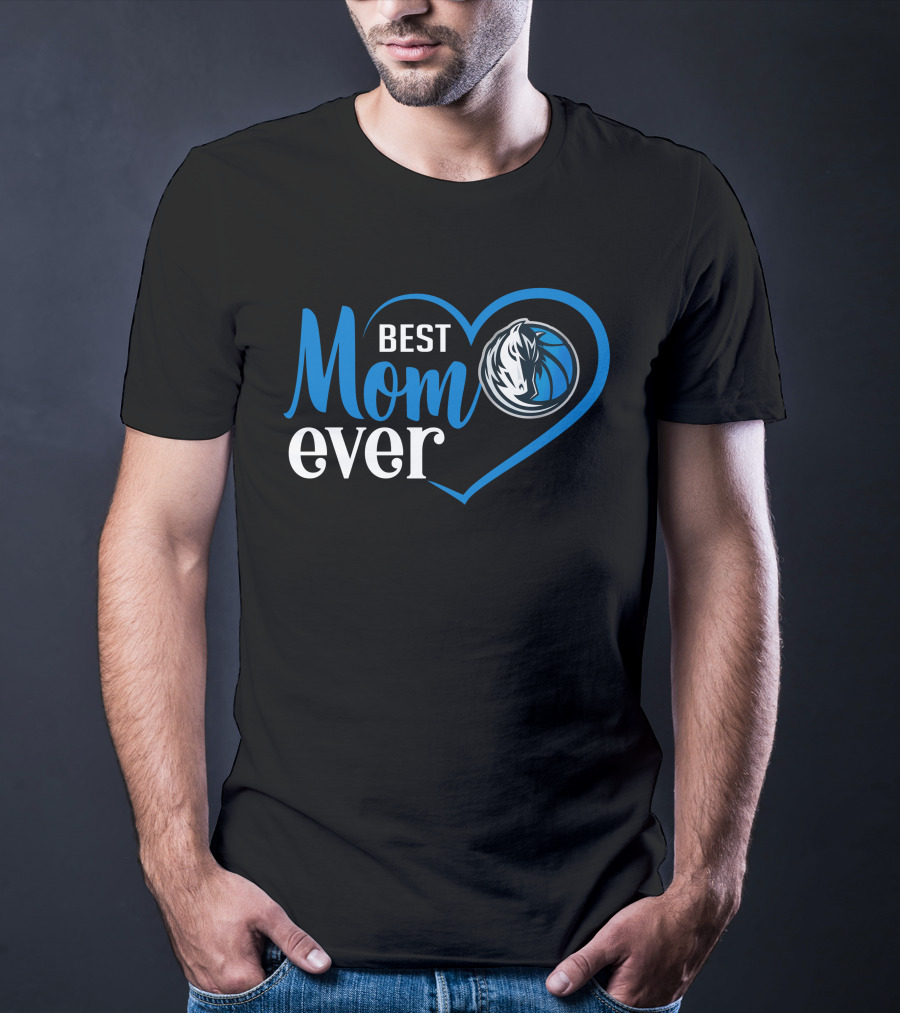 Dallas Mavericks Best Mom Ever Heart T-Shirt