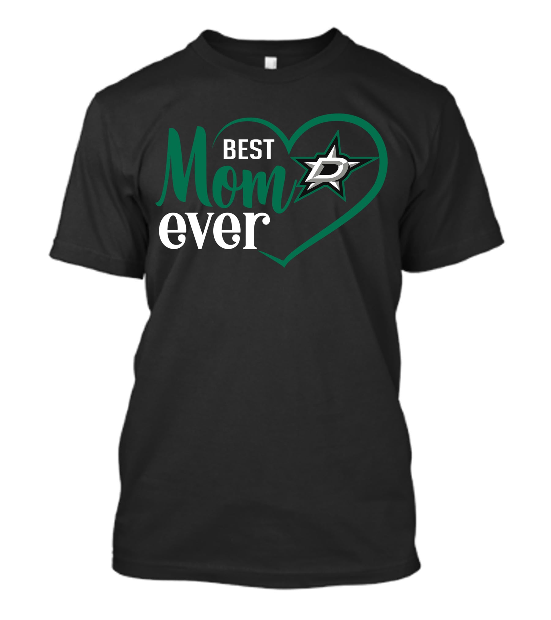 Dallas Stars Best Mom Ever Heart T-Shirt