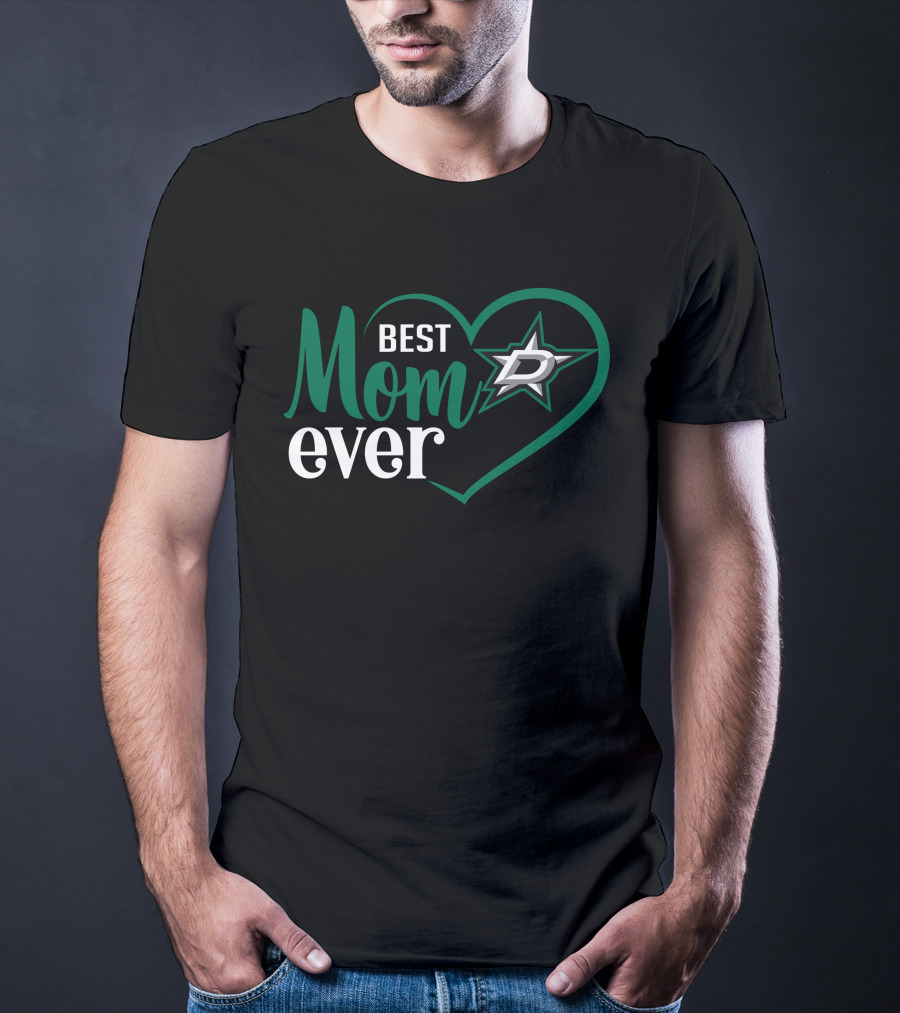 Dallas Stars Best Mom Ever Heart T-Shirt