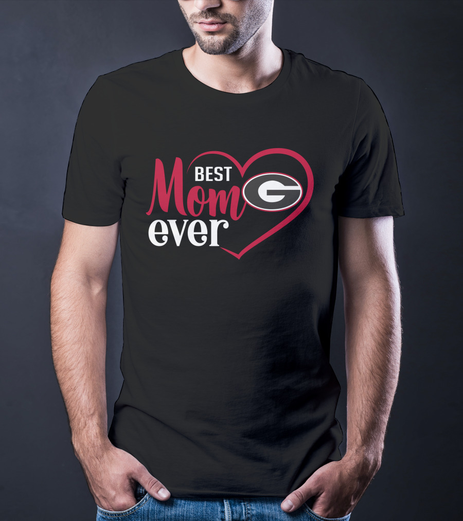 Georgia Bulldogs Best Mom Ever Heart T-Shirt