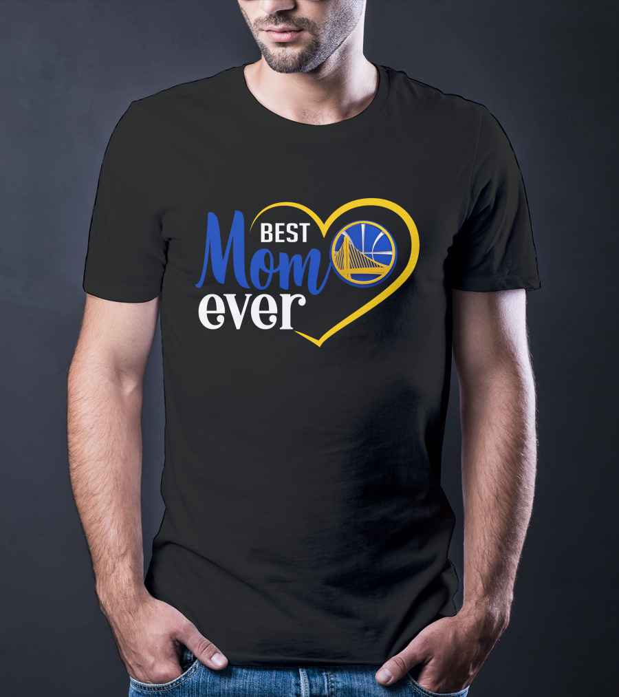 Golden State Warriors Best Mom Ever Heart And Basketball T-Shirt