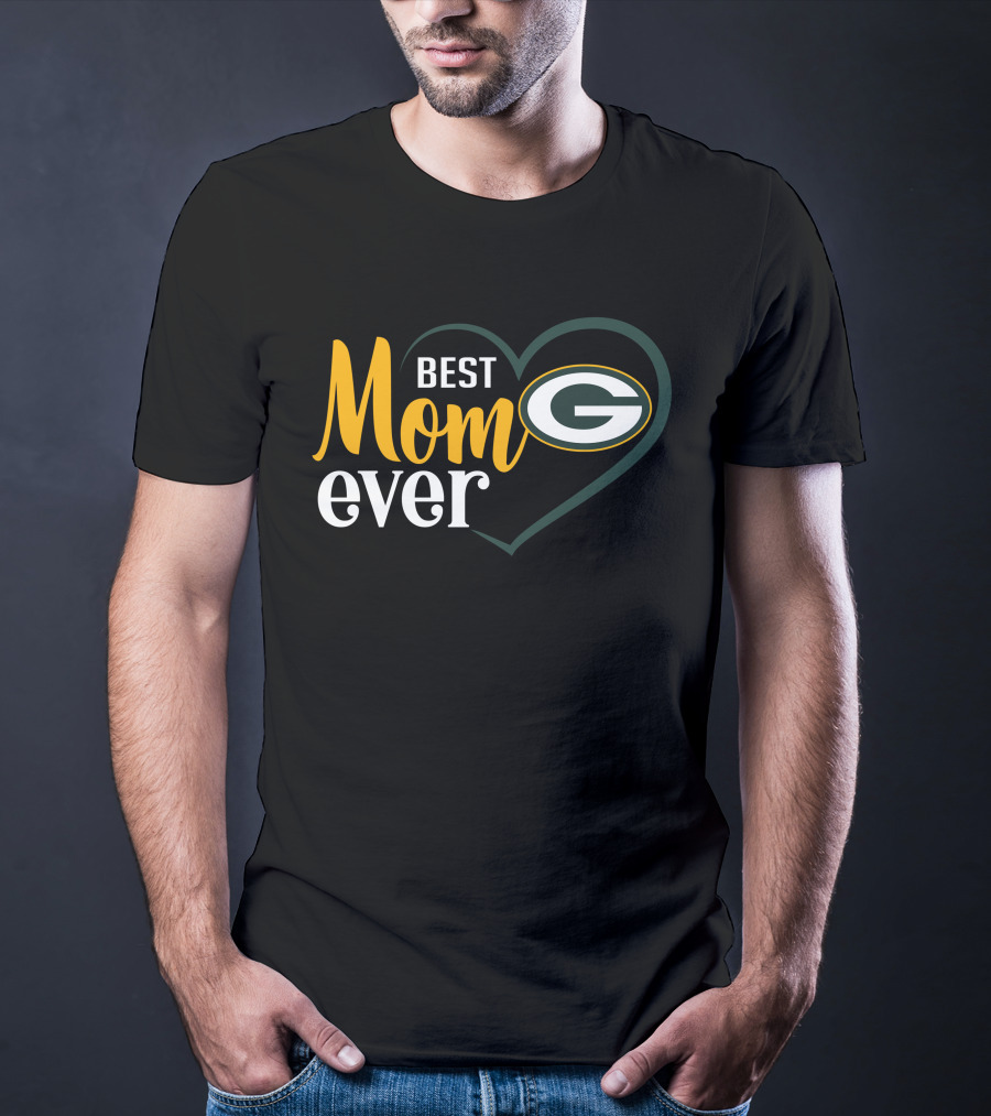 Green Bay Packers Best Mom Ever Heart T-Shirt