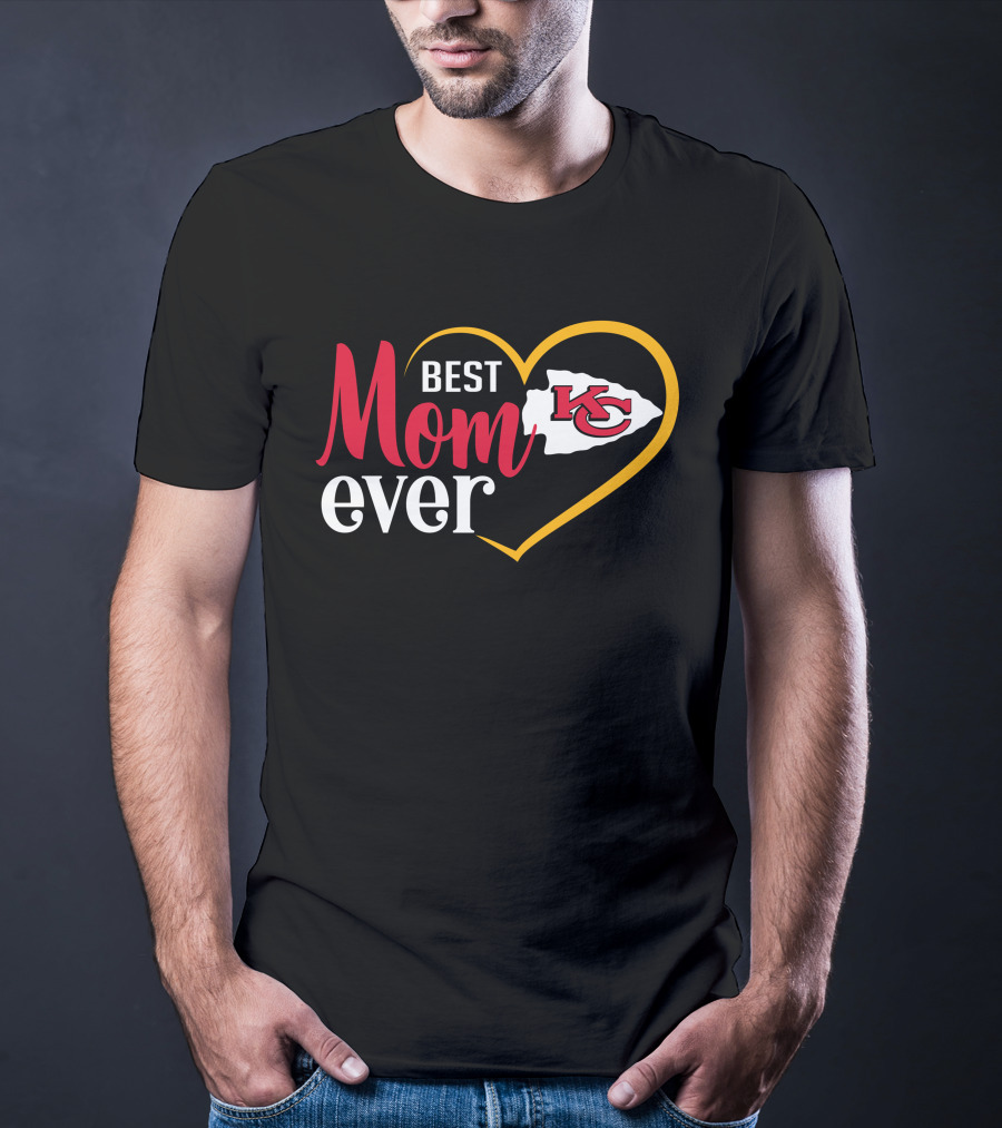Best Mom Ever Kansas City Chiefs Heart T-Shirt