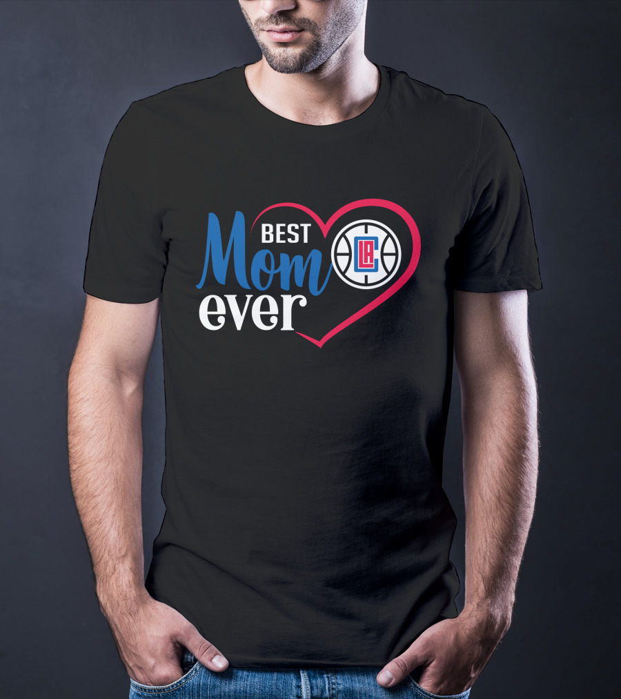 La Clippers Best Mom Ever Basketball Heart T-Shirt