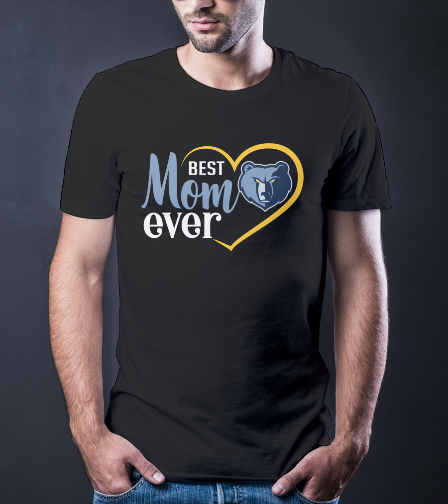 Memphis Grizzlies Best Mom Ever Heart And Bear T-Shirt