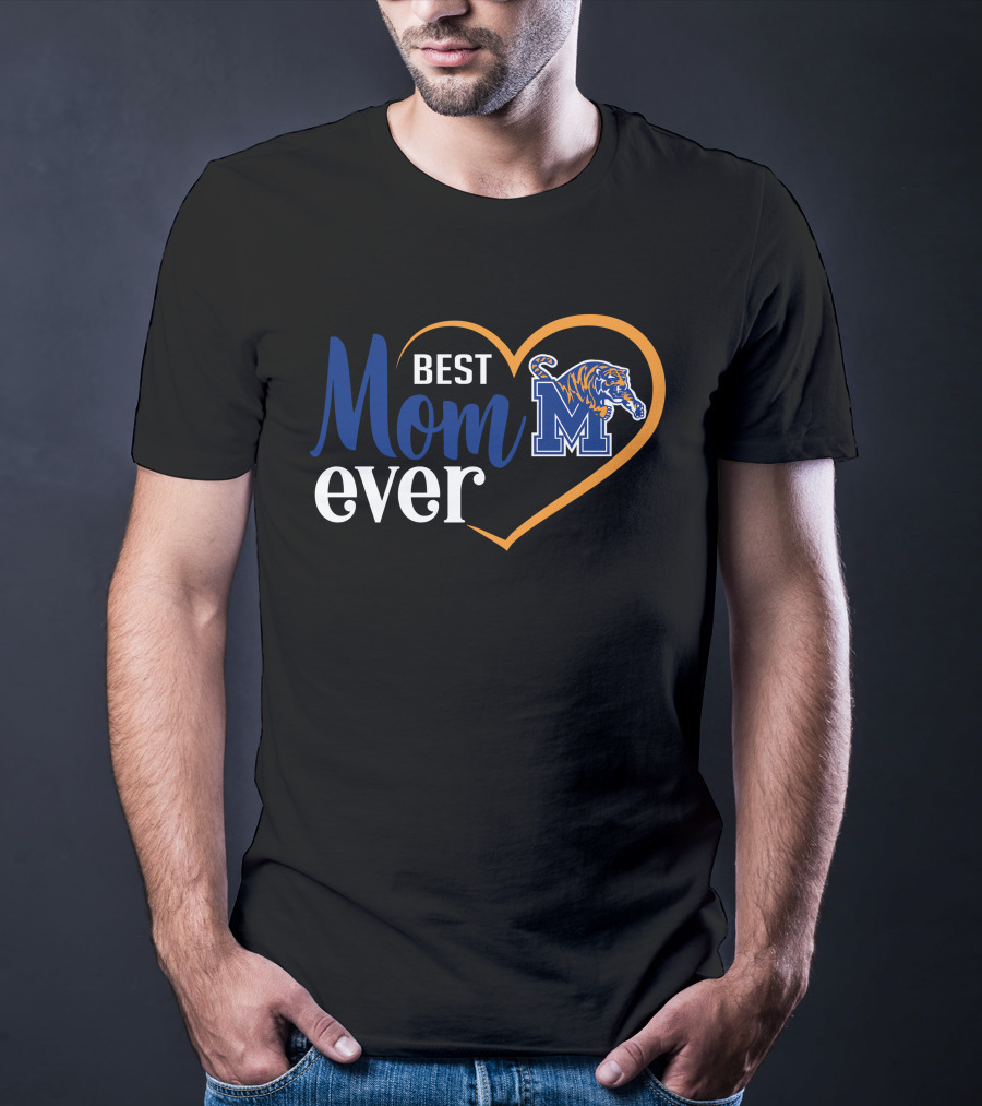 Memphis Tigers Best Mom Ever Heart T-Shirt