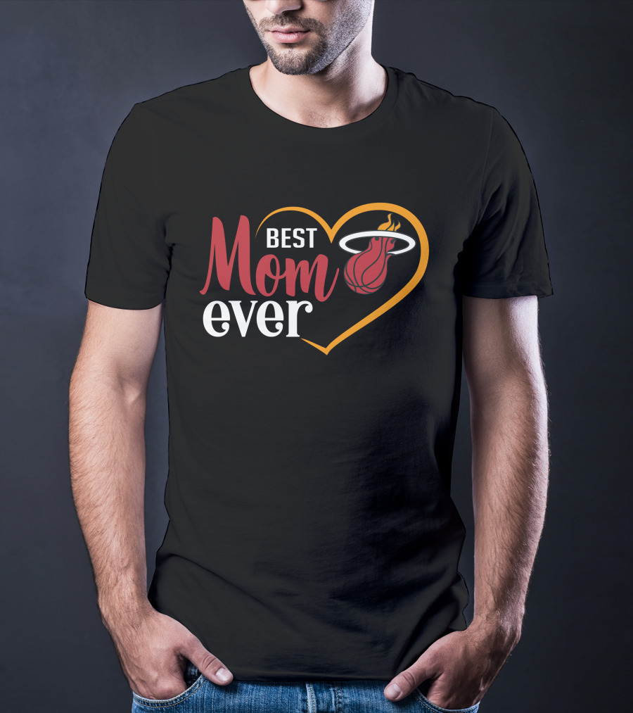 Miami Heat Best Mom Ever Heart Basketball T-Shirt
