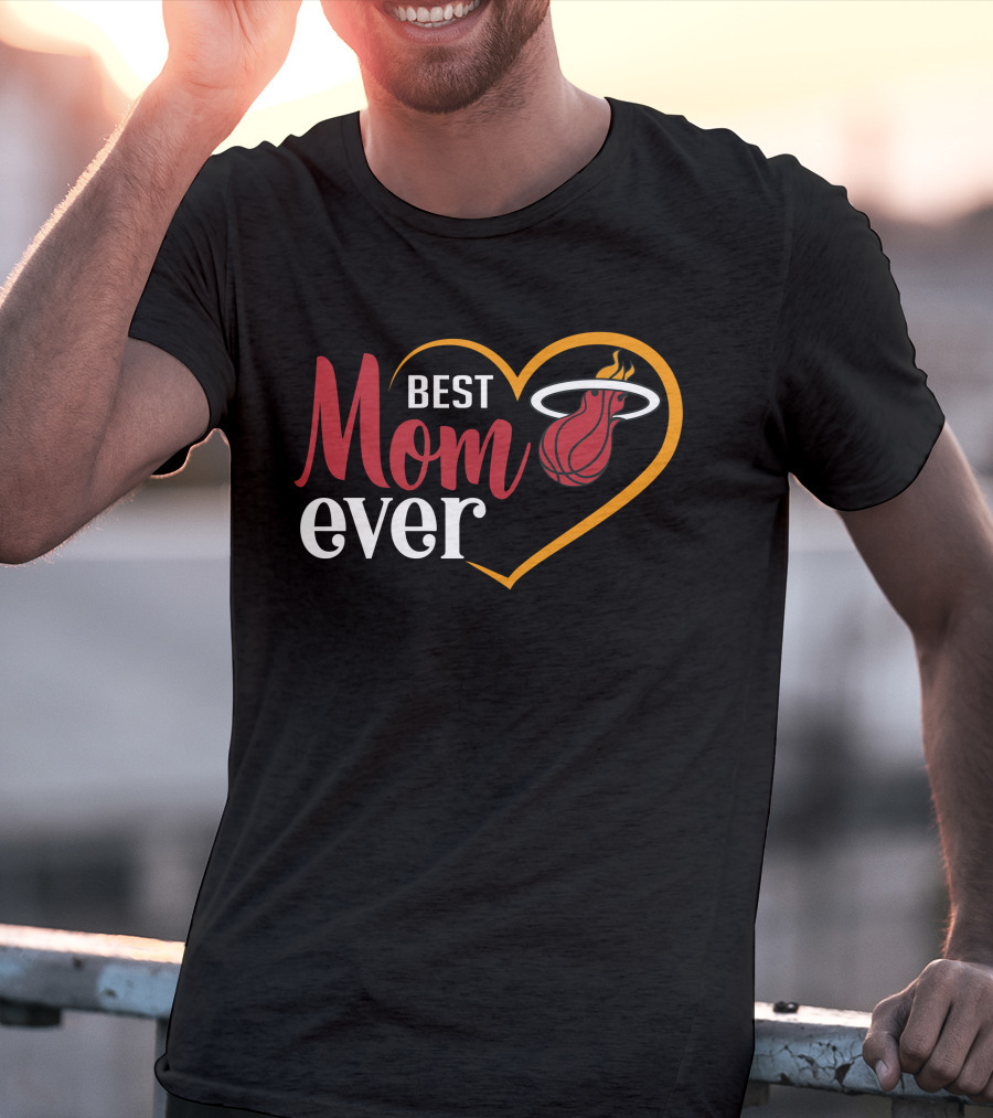 Miami Heat Best Mom Ever Heart Basketball T-Shirt