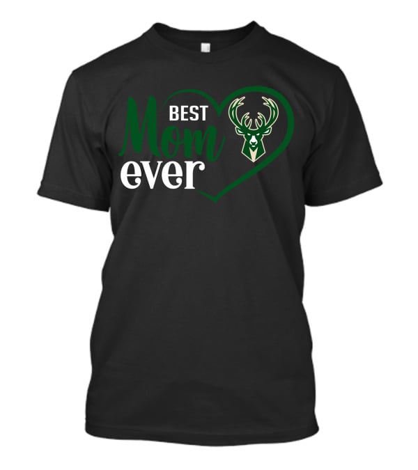 Milwaukee Bucks Best Mom Ever Heart T-Shirt