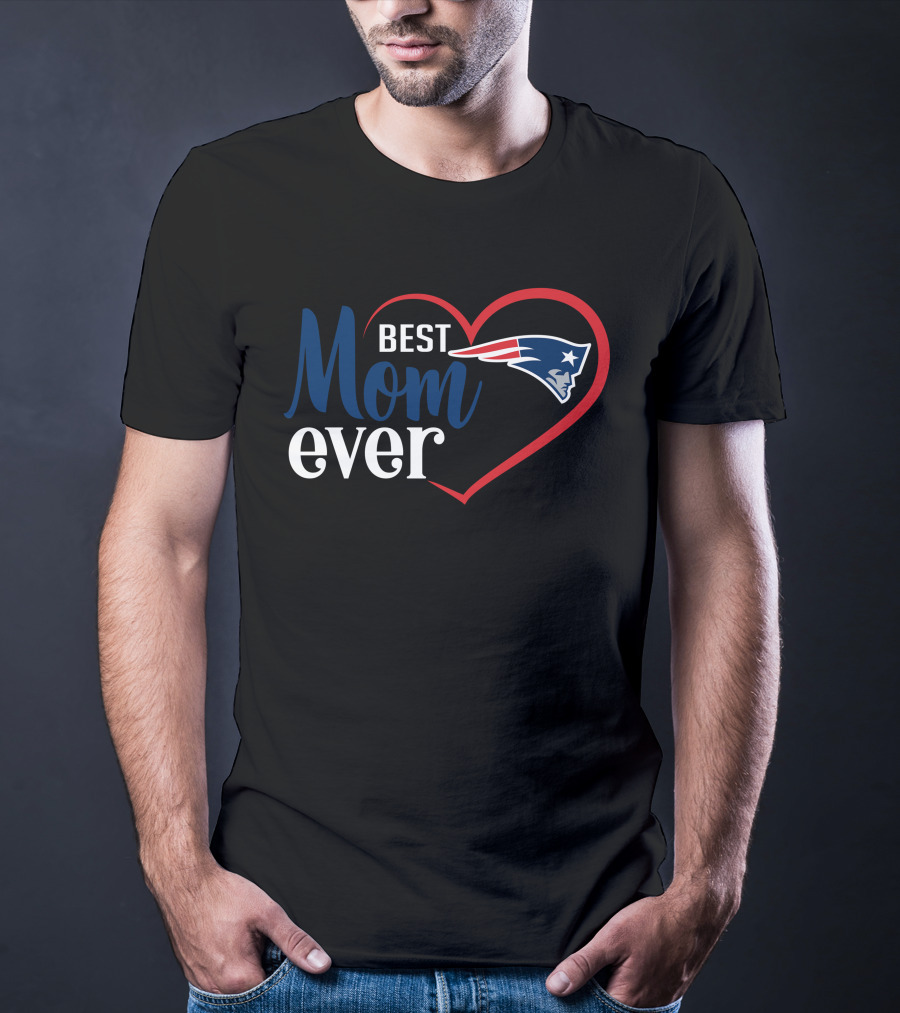 New England Patriots Best Mom Ever Heart T-Shirt