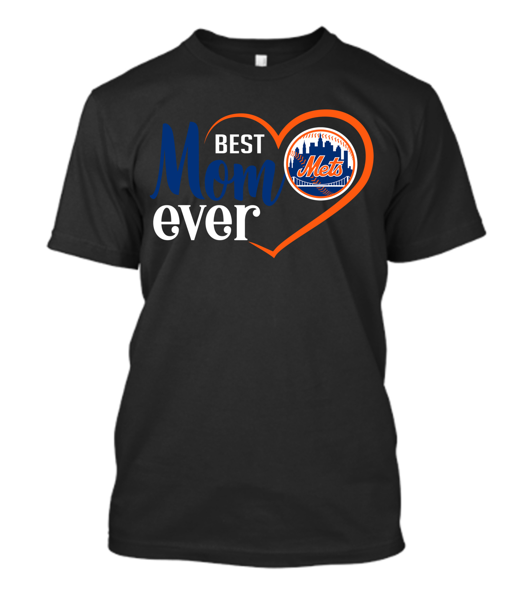 New York Mets Best Mom Ever Heart T-Shirt