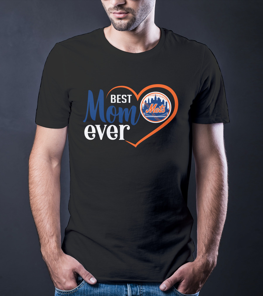 New York Mets Best Mom Ever Heart T-Shirt
