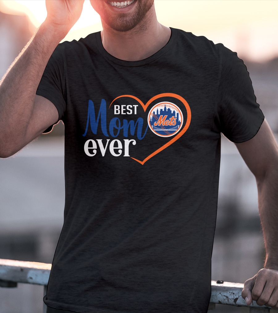 New York Mets Best Mom Ever Heart T-Shirt