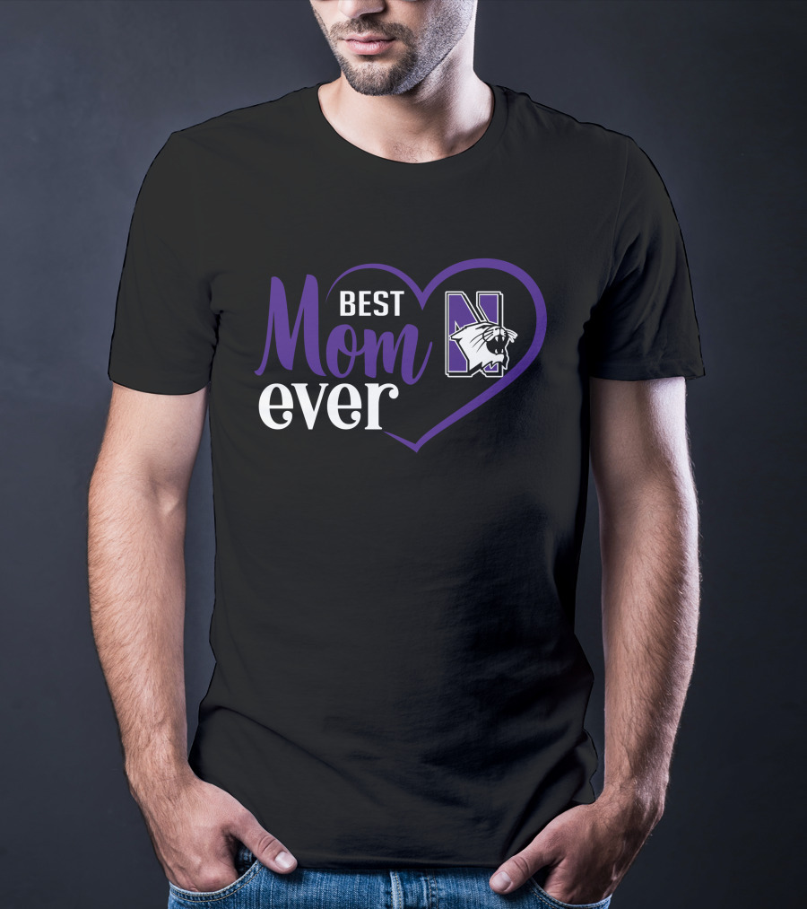 Northwestern Wildcats Best Mom Ever Heart T-Shirt