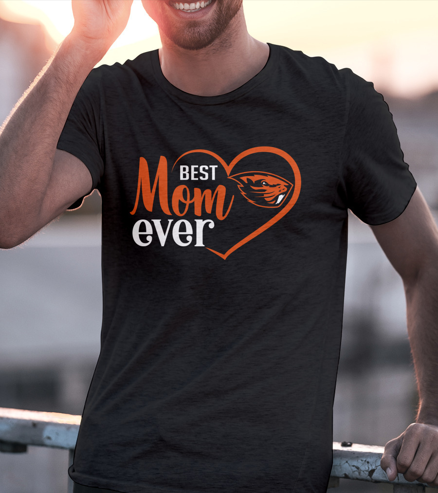 Oregon State Beavers Best Mom Ever Heart T-Shirt