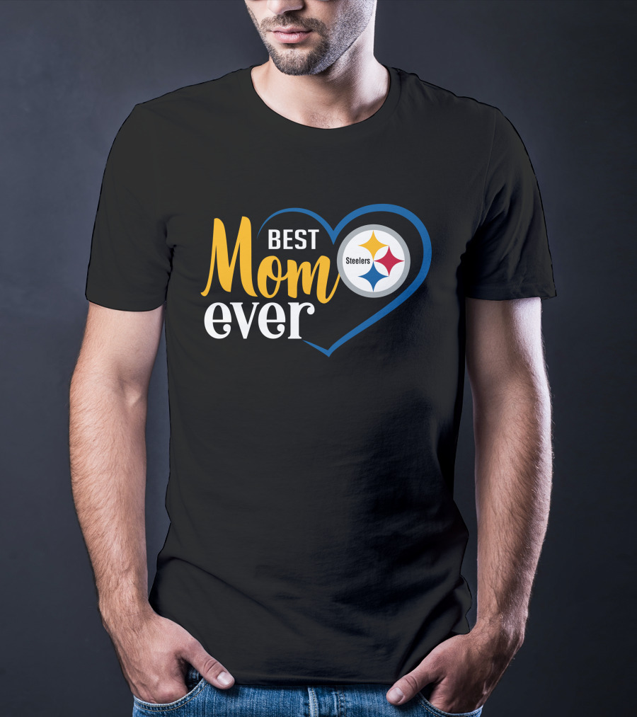 Pittsburgh Steelers Best Mom Ever Heart T-Shirt