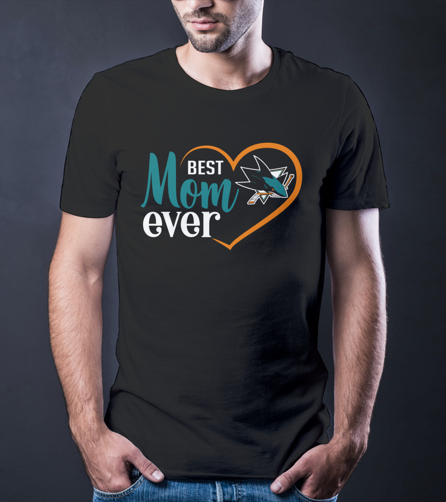 San Jose Sharks Best Mom Ever Heart T-Shirt