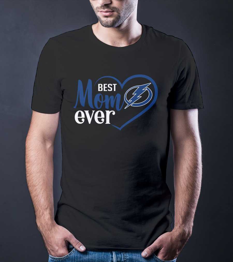 Tampa Bay Lightning Best Mom Ever Heart T-Shirt