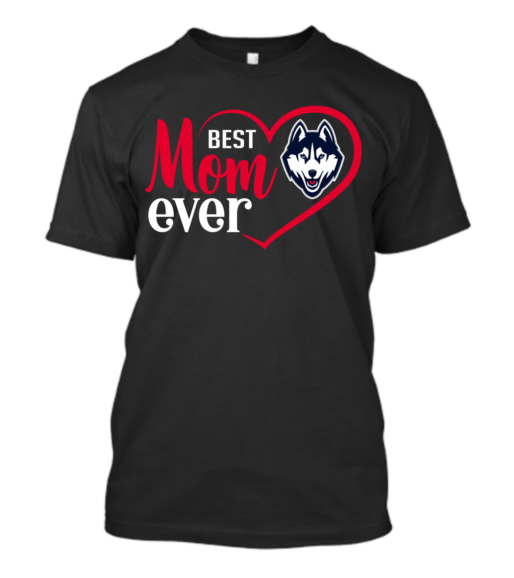 Uconn Huskies Best Mom Ever Heart T-Shirt