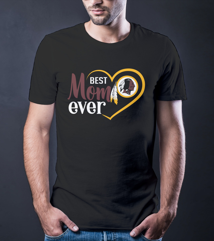 Best Mom Ever Washington Redskins Heart T-Shirt