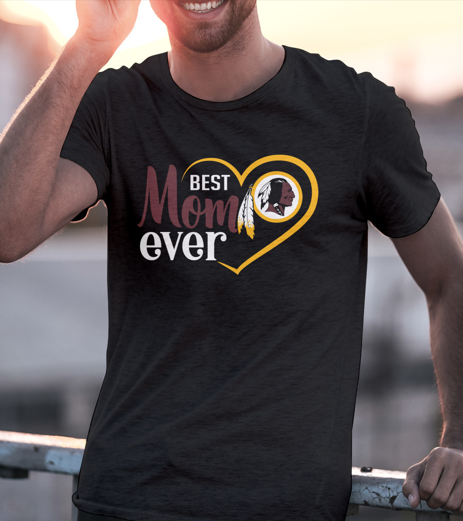 Best Mom Ever Washington Redskins Heart T-Shirt