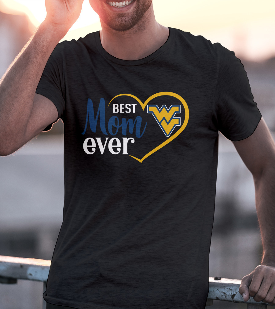 West Virginia Mountaineers Best Mom Ever Heart T-Shirt