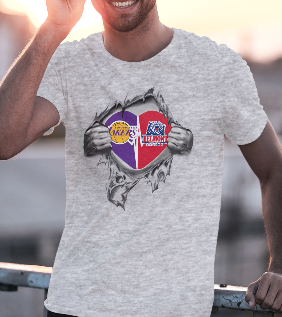 Los Angeles Lakers Belmont Bruins Heart T-Shirt
