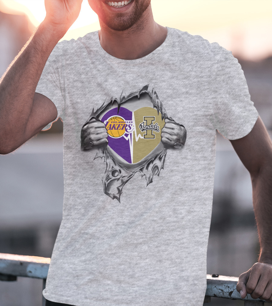 Los Angeles Lakers Idaho Vandals Heart T-Shirt
