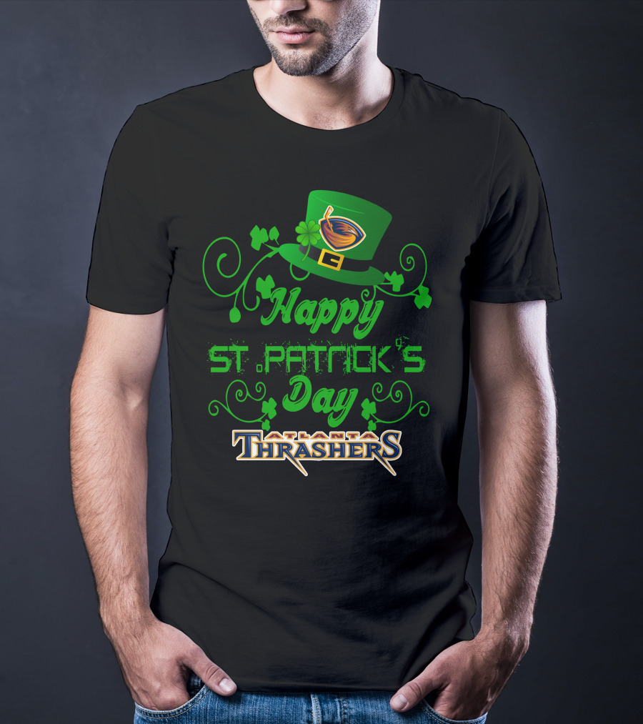 Atlanta Thrashers Happy St Patrick's Day Shamrock Hockey Hat T-Shirt