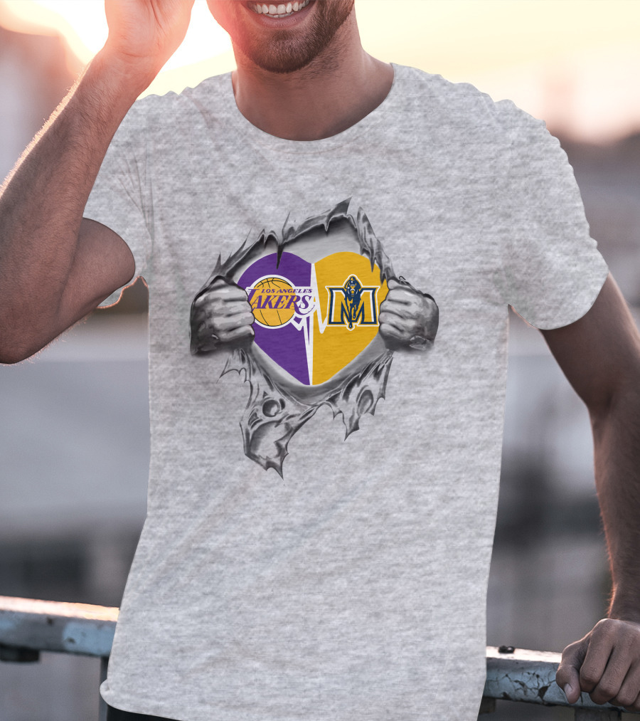 Los Angeles Lakers Murray State Racers Heart T-Shirt
