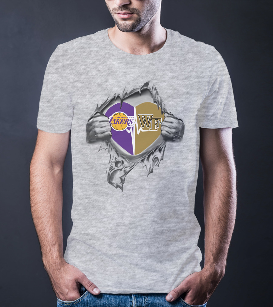 Lakers Wake Forest Heart Logo Integration T-Shirt