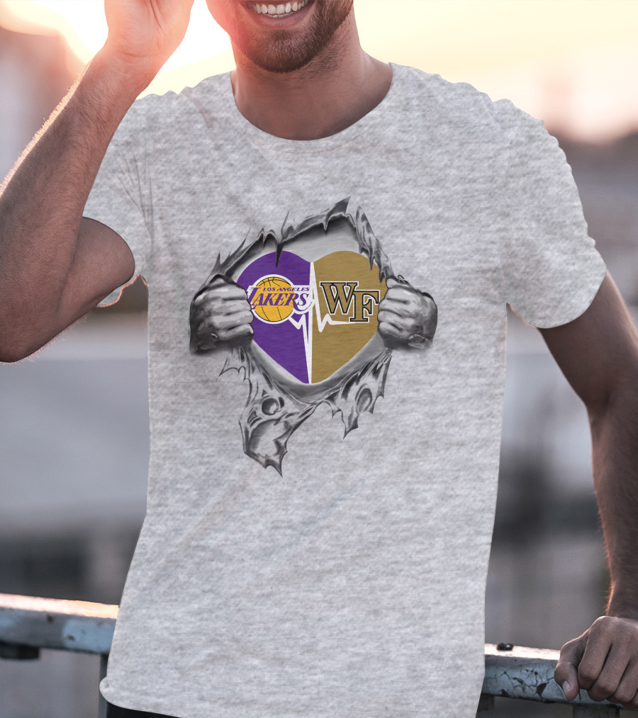 Lakers Wake Forest Heart Logo Integration T-Shirt