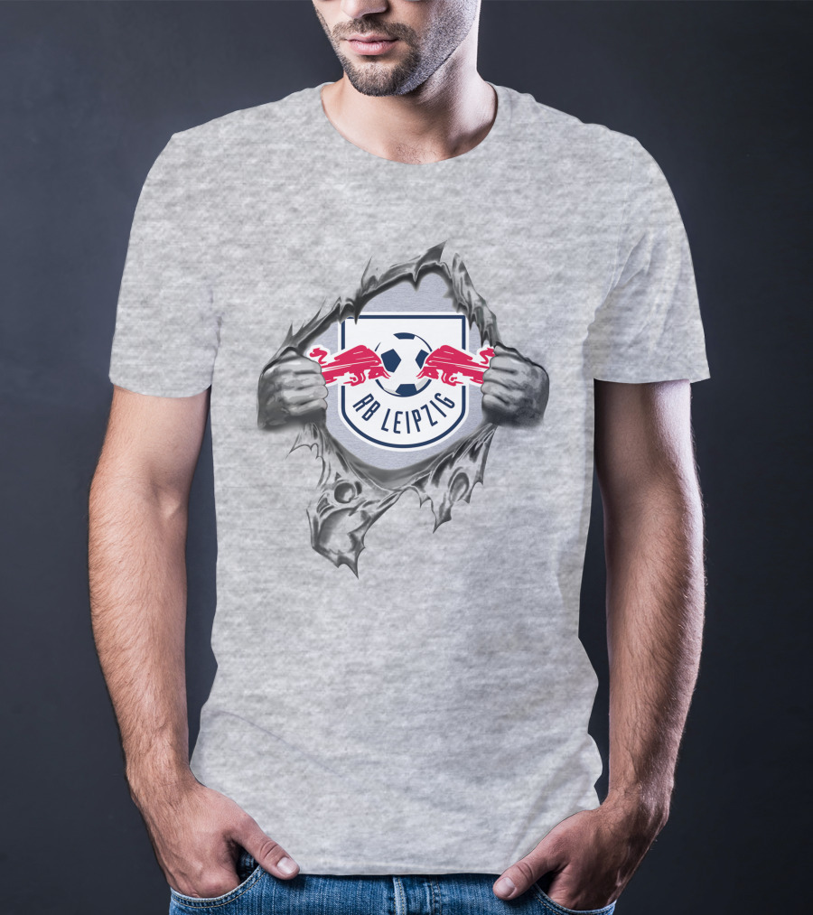 Rb Leipzig Super Fan Tearing Through Soccer Shield 288 T-Shirt