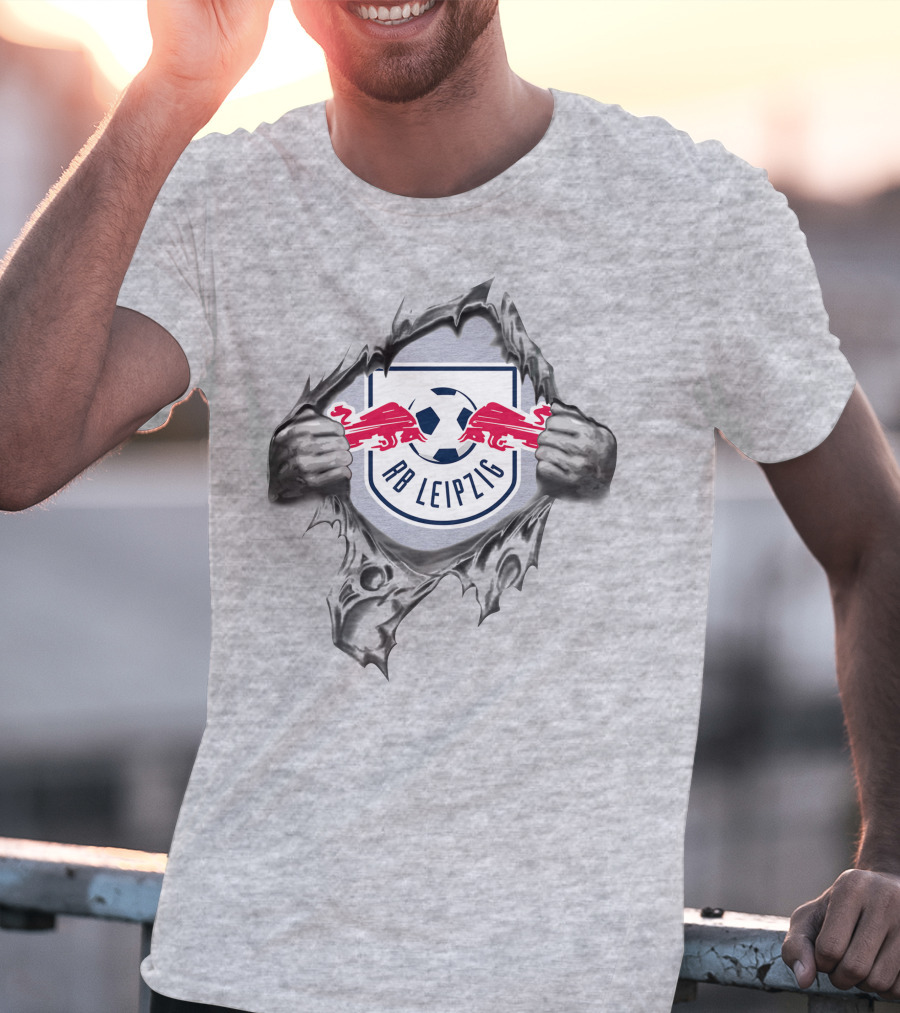 Rb Leipzig Super Fan Tearing Through Soccer Shield 288 T-Shirt