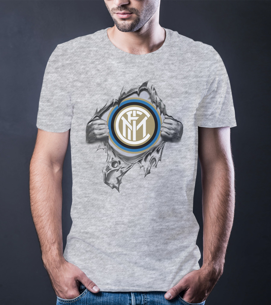 Inter Milan Super Fan 296 Iconic Club Logo Tear T-Shirt