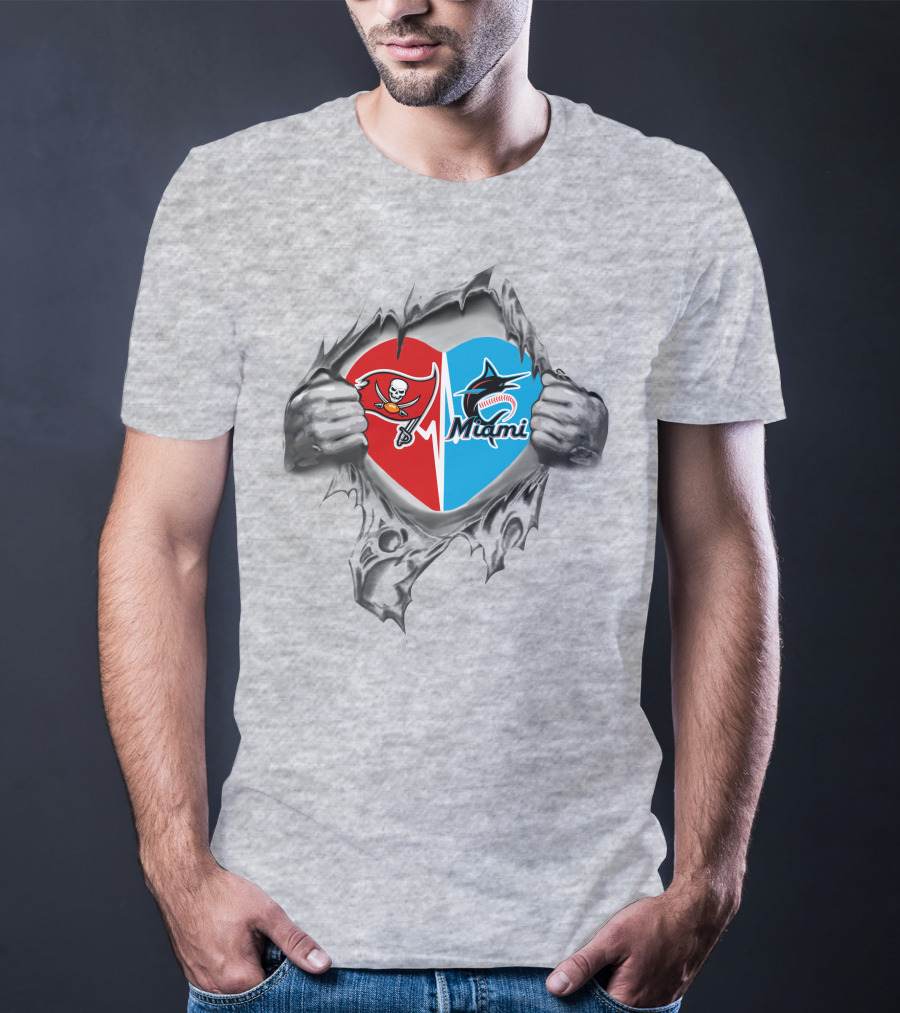 Buccaneers Miami Marlins It's In My Heart T-Shirt