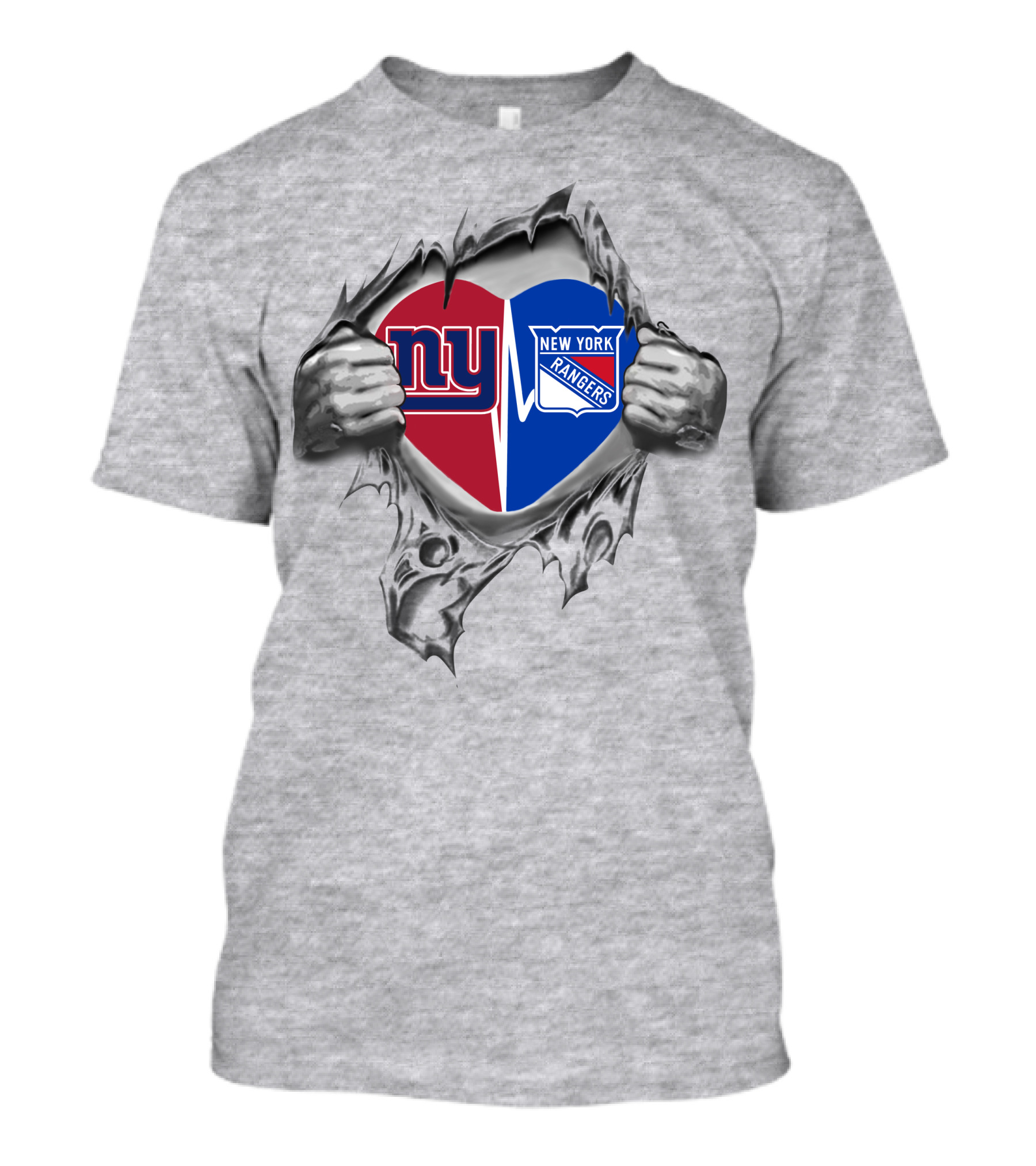 New York Giants Rangers Heart Fan Pride T-Shirt